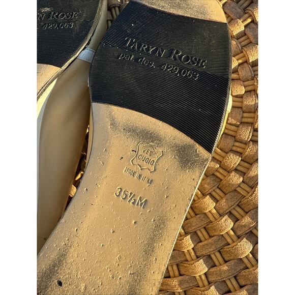 Taryn Rose shoesTan Genuine Leather US 5 Wedge Ballet Shoes 35.5 Made Italy - Picture 11 of 12